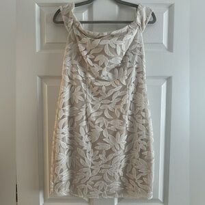 Adrianna Papell Women’s Sequin Off-The-Shoulder Mini Dress White Size 6